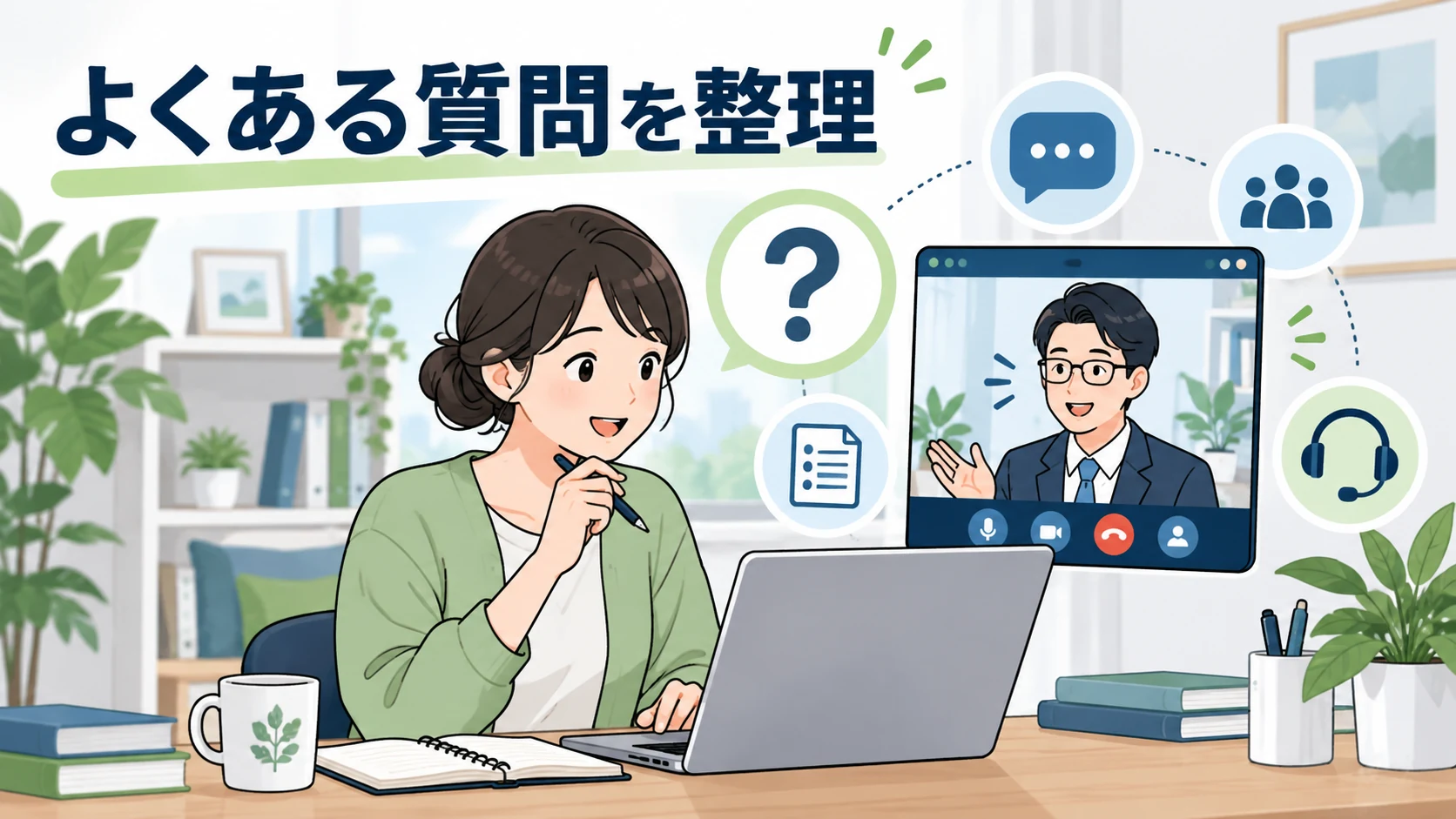 リモートワークのコミュニケーションについて社員と管理職がよくある質問を確認する図