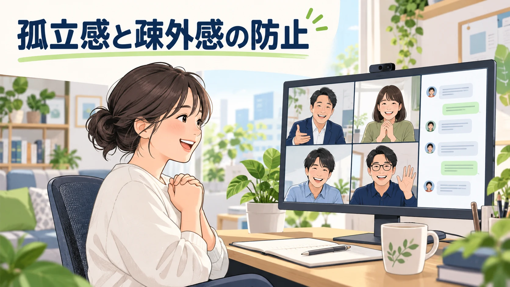 リモートワークで社員の孤立感と疎外感を防ぐためにオンラインで支え合うチーム