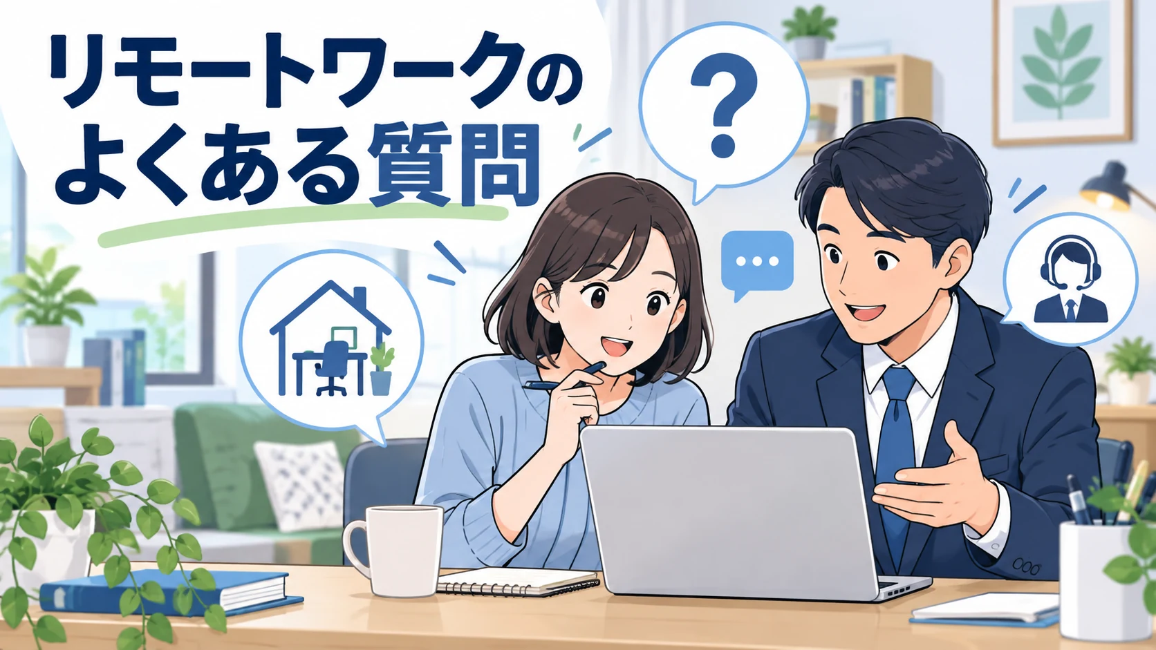 リモートワークに向いている人についてのよくある質問を確認する社員と管理職