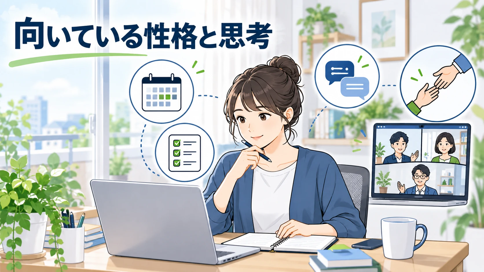 計画性 自己管理 文章での連絡 相談する姿勢を持つリモートワーク向けの人物