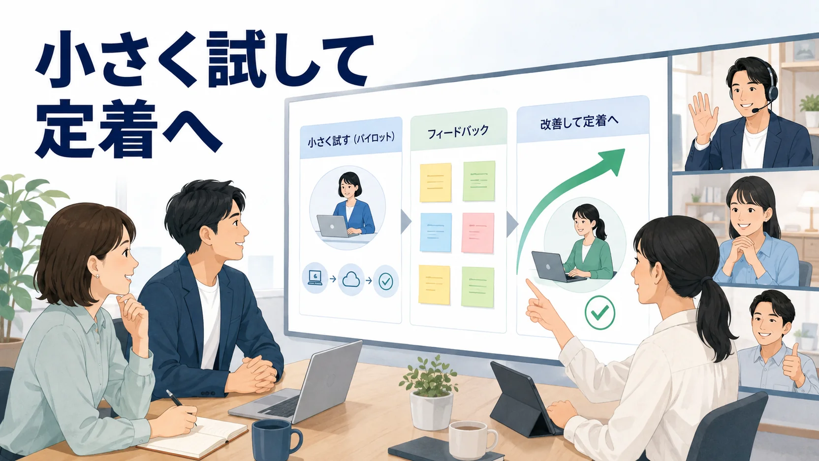 やむを得ず残した光熱水費の納付書払いをチームで管理する様子